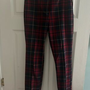 Zara red plaid pants size 6